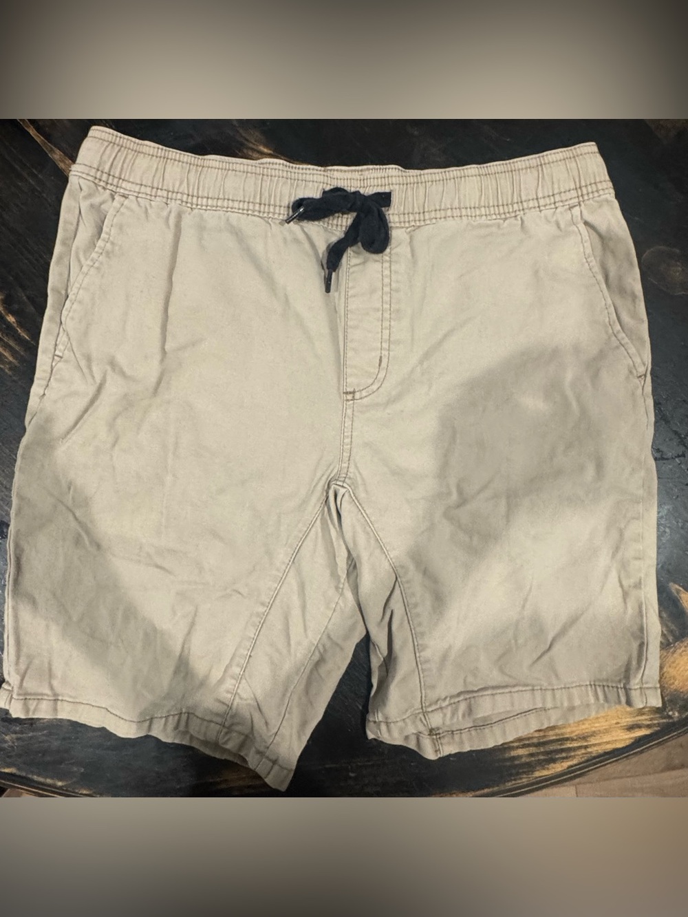 George Men's Beige Drawstring Hybrid Shorts with Black Tie